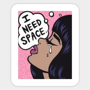 I Need Space Sad Girl Sticker